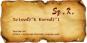 Szlovák Kornél névjegykártya