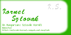 kornel szlovak business card